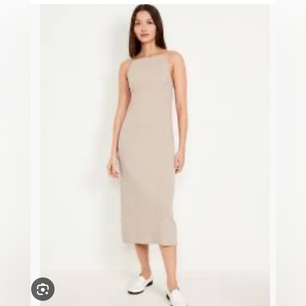 Beige Sleeveless Dress